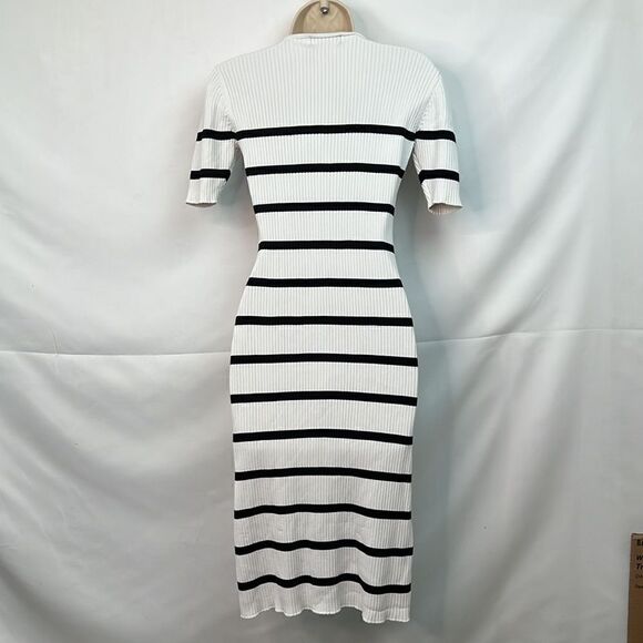 Slate and Willow striped Henley sweater dress white and black size XS - Picture 7 of 10